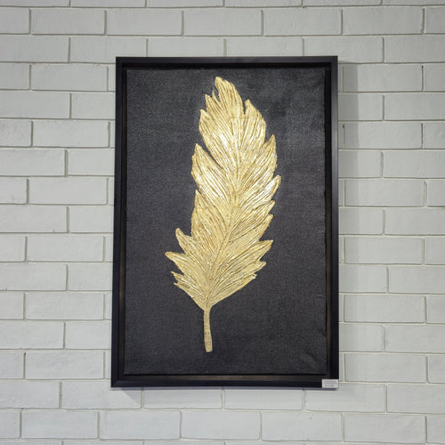 Gold Feather on black background