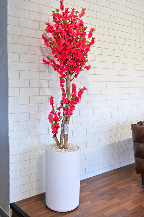 Heaven 24 inch white stone with dark pink blossom 6 feet