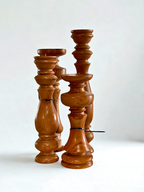 Maple Wooden Candle Stand 4 Set