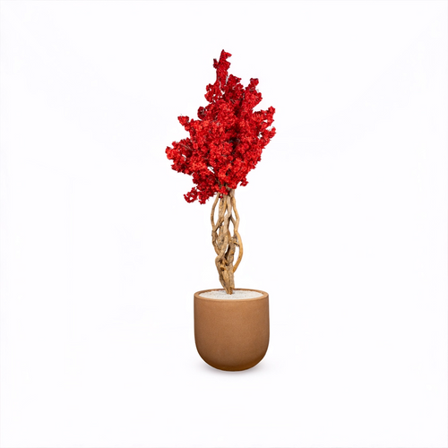 Nexa 24 inches brown stone with red blossom tree