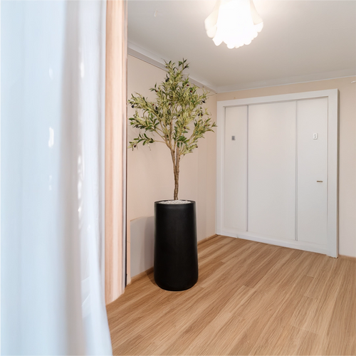 Heaven 30 inch black GRP with olive tree plant