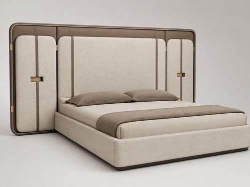 Modern Luxury Panel Upholstered Bed