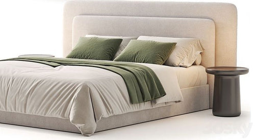 Modern Cloud Upholstered Platform Bed - angle 2