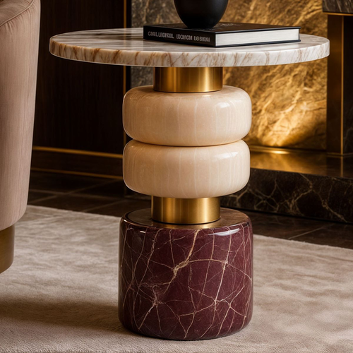 Stacked Cylinder Accent Table