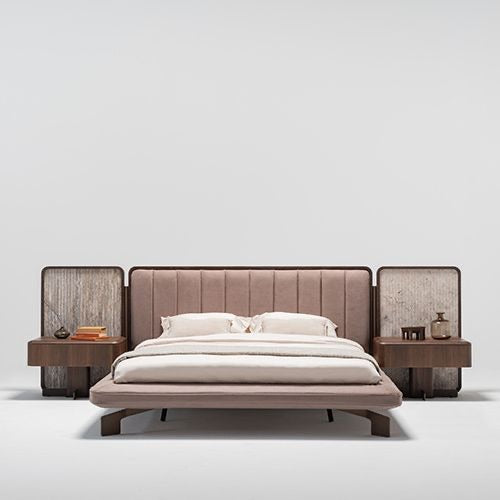 Modern Floating Upholstered Platform Bed - detail