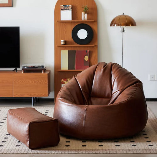 The Windsor Bean Bag with Ottoman Burnt sienna