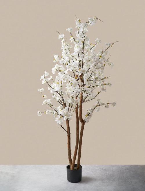 Nexa 24 inches white stone with cream blossom tree