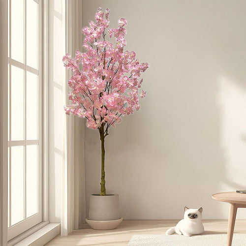 Nova Grey stone with pink blossom 6 feet