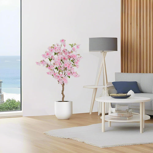 Nexa 24 inches white stone with peach blossom tree