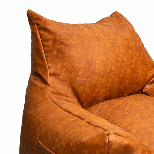 Sachem Bean Bag with Ottoman Burnt Sienna - No