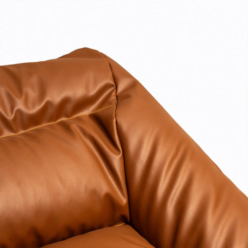SofaSac Leather Bean Bag with FREE Foot Rest Brown {U22}
