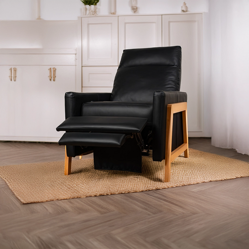 SPENSER WOOD RECLINER ZEROWALL MOTORIZED ARTIFICIAL LEATHER