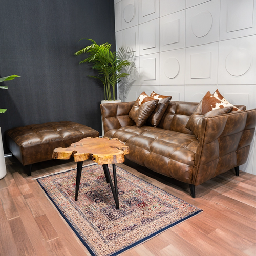 ALANYA Rome Zh 1000 Micro Fiber Leather Single pocket Spring + ottoman 42x 42