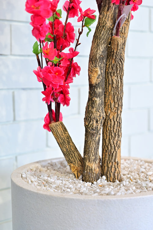 Heaven 24 inch white stone with dark pink blossom 6 feet