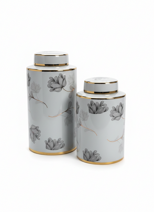 White And Gold Candy Jars