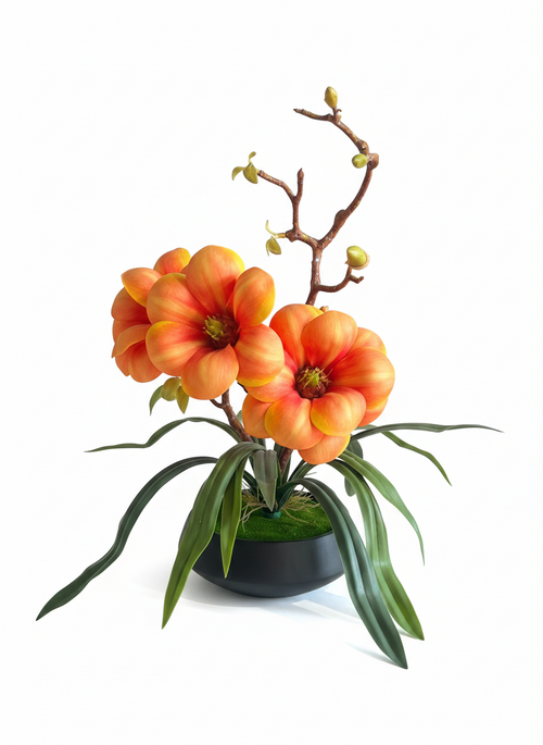 Orange Flower Pot