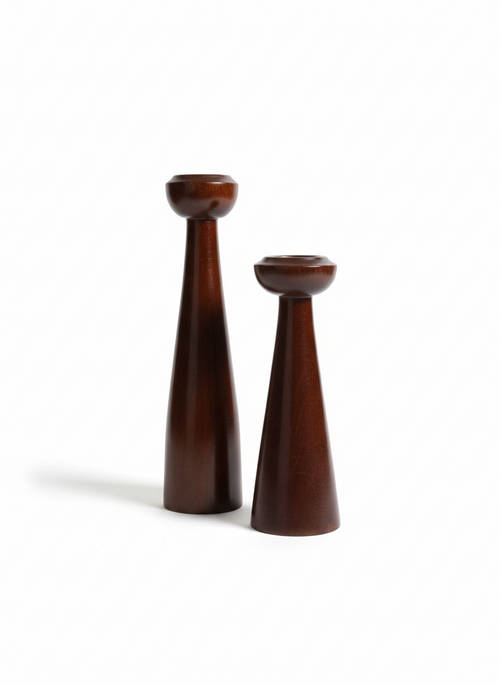 Sheesham Candle Holders - Large