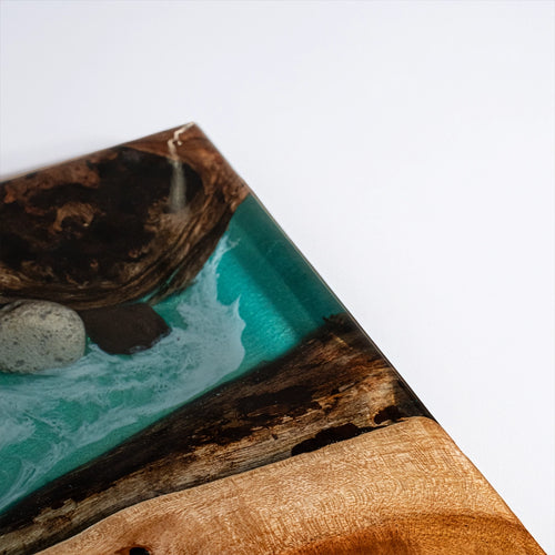 Ocean resin epoxy end table