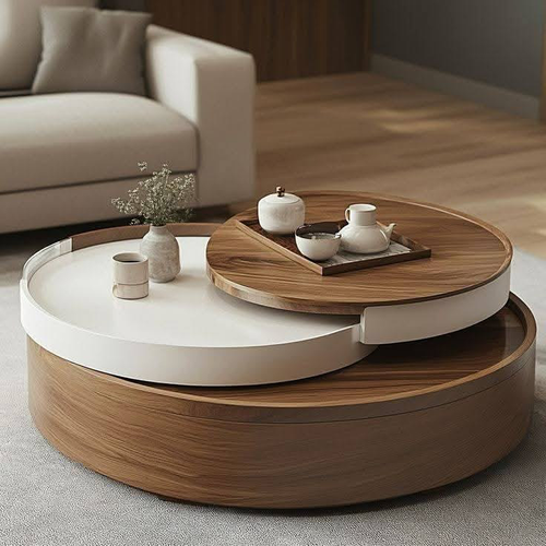 Modern Layered Oval Center Table