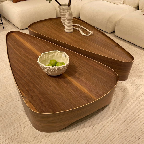 Modern Rounded Wooden Center Table