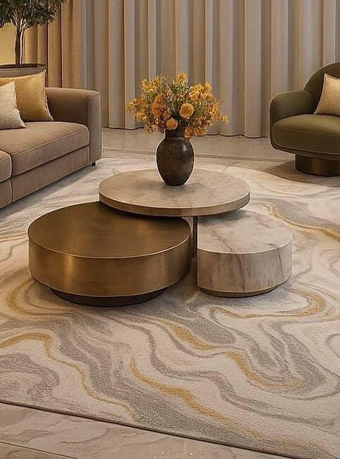 Organic Marble Nesting Center Tables
