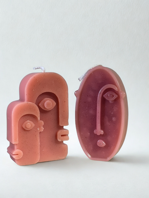 Abstarct Face Candle Set of 3