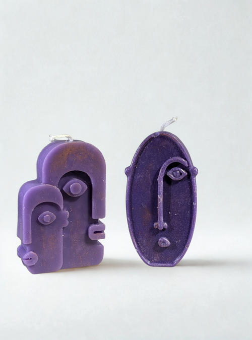 Abstarct Face Candle Set of 3