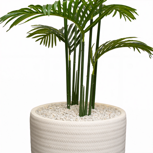 Jute 16 inches white stone with areeca 4 ft