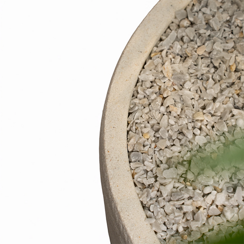 Jute 16 inches white stone with areeca 4 ft
