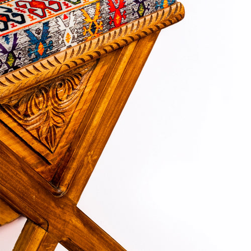 Wooden Swati muticolor ottoman stool