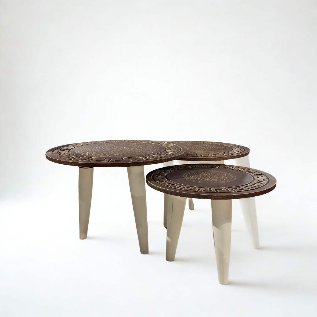 Cnt Table Set CNC Brown Table Set – ZAHRA HOME
